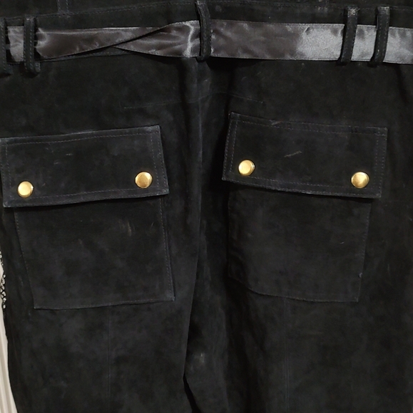 Wilsons Leather Maxima Black Suede Sleeveless Jumpsuit Size XL - Picture 6 of 8